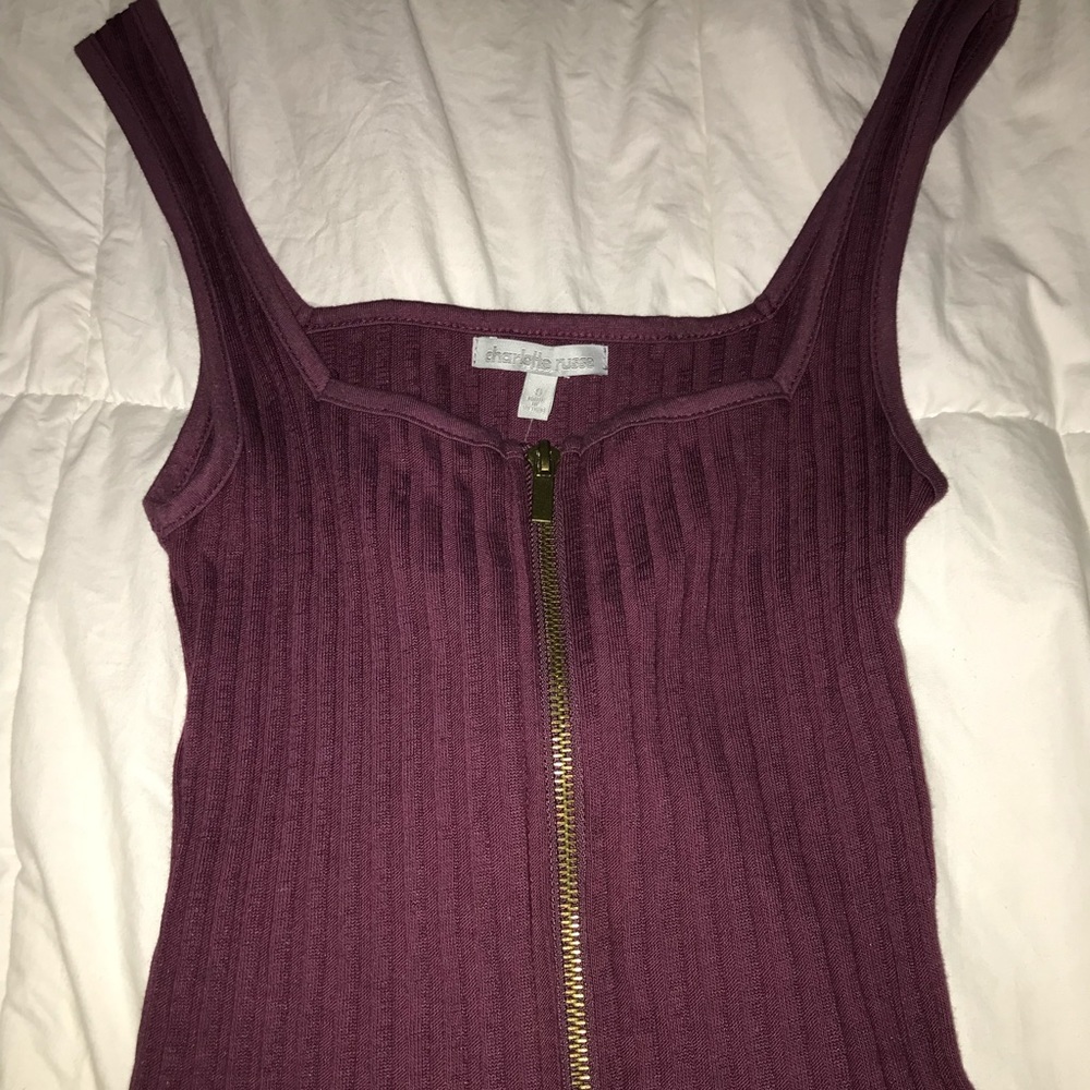 NWOT zip up crop top